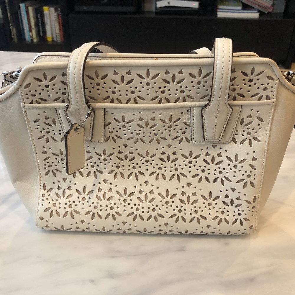 Coach Taylor Bette Ivory Eyelet Mini Tote